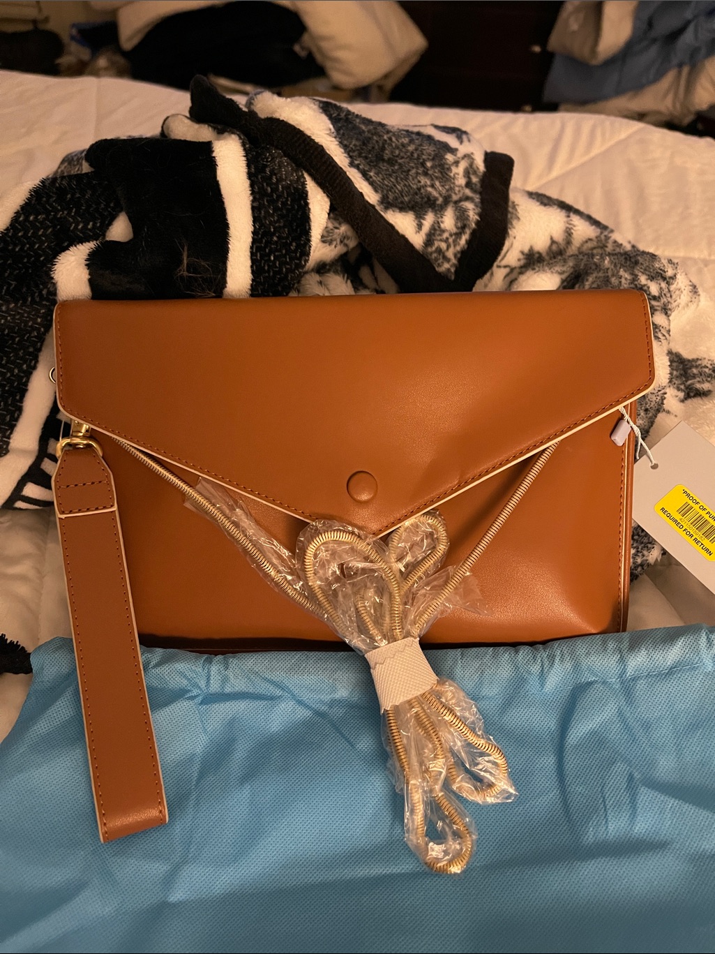 Antonio Melani Rita Cognac Envelope Wristlet Clutch